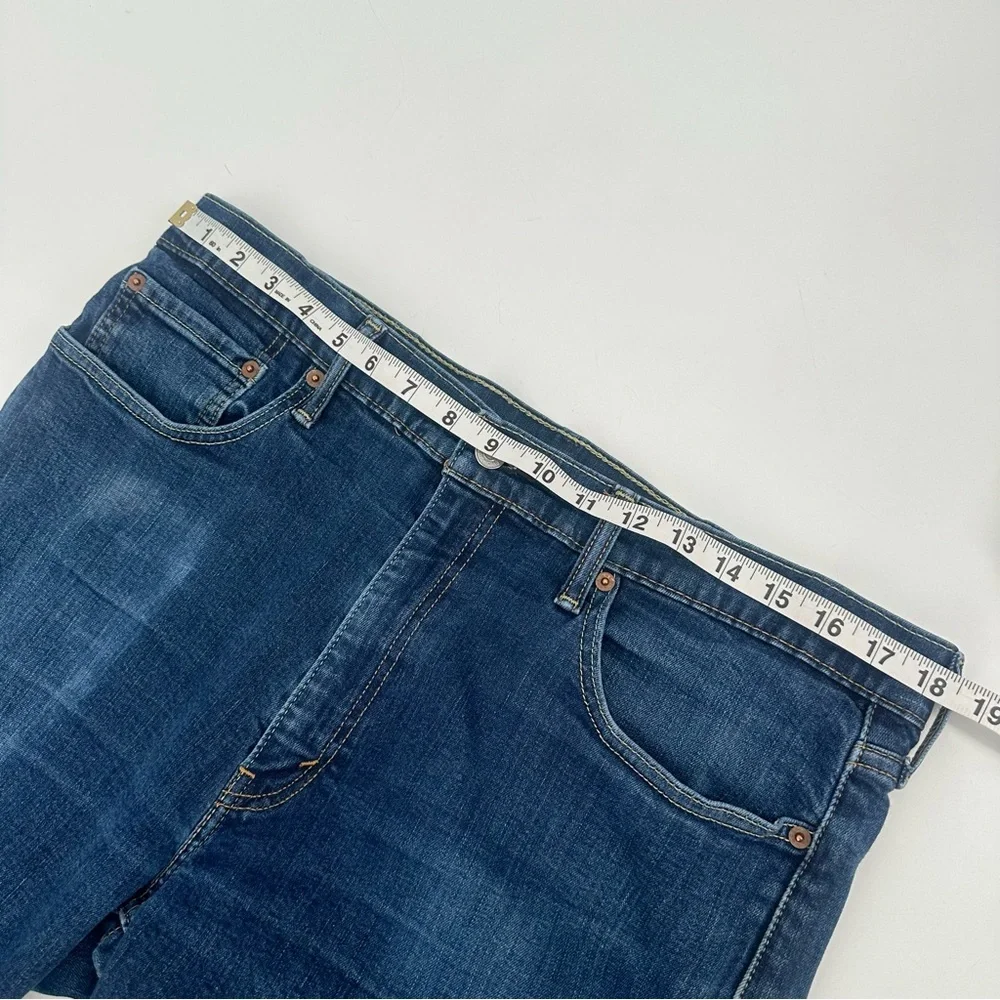 Levi's Jeans Mens 38x32 Blue 514 Straight Leg Stretch Dark Wash Denim-read